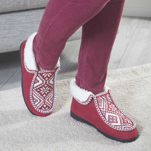 Easylife Nordic Ankle Slippers in Navy, Size Small