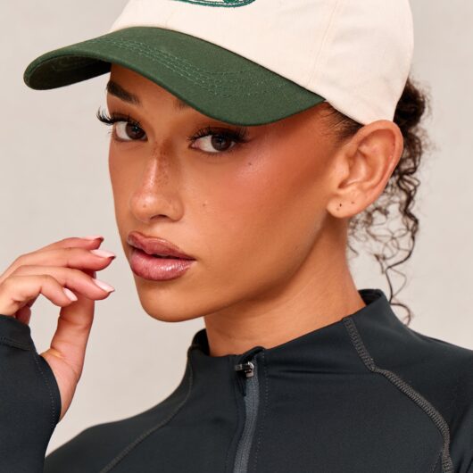 Kaiia Studio Logo Contrast Cap Cream & Green