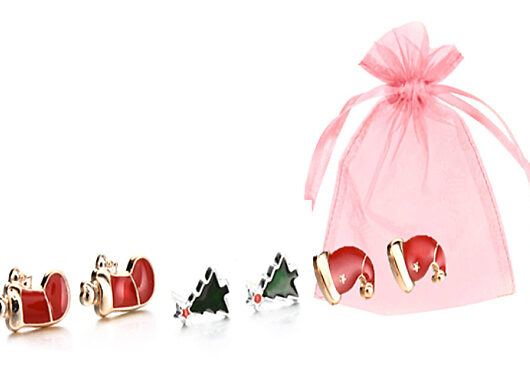 3-Pairs of Festive Stud Earrings