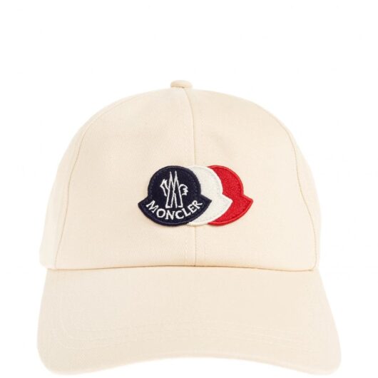 MONCLER TRIPLE LOGO CAP Size: OS, colour: BEIGE