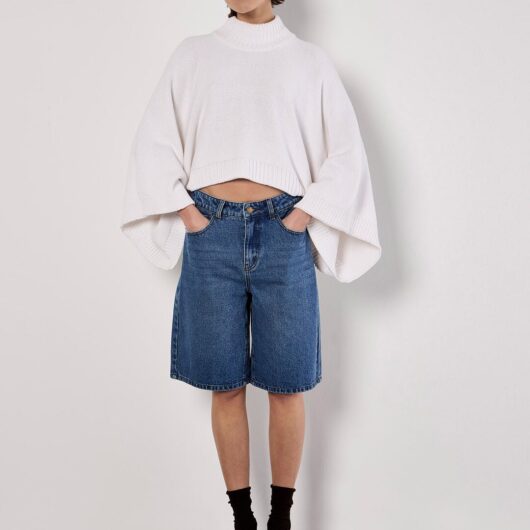 Mock Neck Cape Jumper