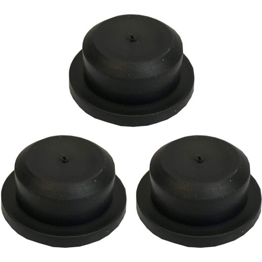 Replacement Lawn Roller Bung Rubber Cap Stopper - Pack of 3
