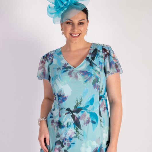 Turquoise Rose Feathers Fascinator